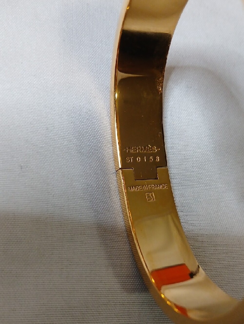 Hermes Gold and Black H-Logo Enamel Bangle - Picture 3 of 4